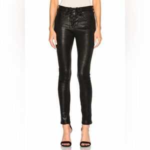 rag & bone Black Real Leather Lace-Up Skinny Pants | Size 25